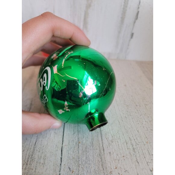 Vintage AS IS glass ball coke cola polar bear ornament Xmas set unique - Picture 9 of 16